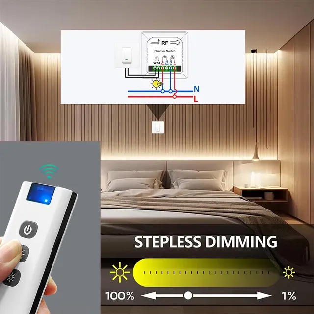 Variateur de lumière sans fil avec télécommandes – vue 2