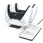 Le chargeur convient aux contrôleurs de jeu PS5, prend en charge 2 contrôleurs PS5 pour charger, avec indicateur de charge/câble USB