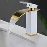 Nouveau robinet cascade de luxe noir blanc or – vue 7