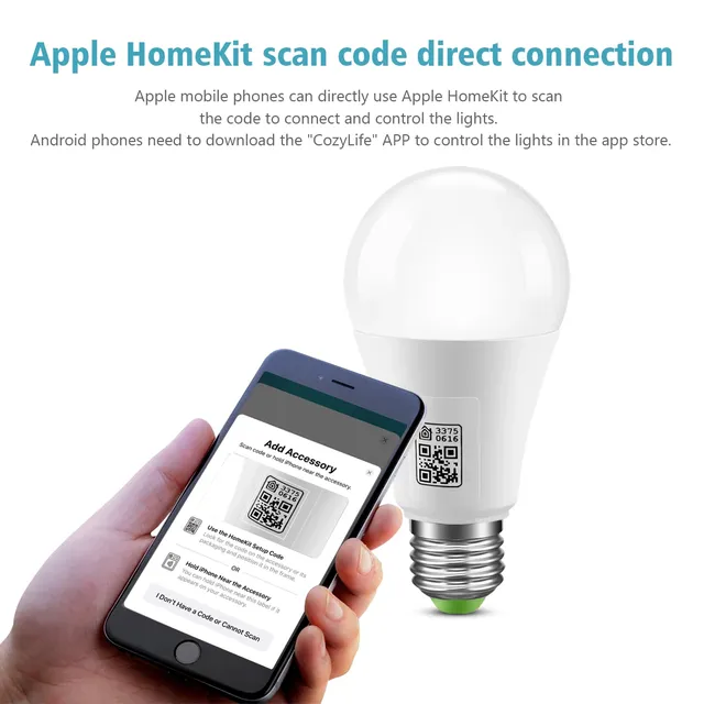 Ampoule LED intelligente WiFi E27 9W RGBCW Siri – vue 2