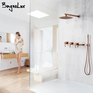 Ensemble de robinets de douche, système de douche, ensemble de robinets de baignoire, mitigeur de bain, salle de bains, pomme de douche à pluie, Kit chaud et froid en 3 voies