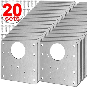 Kits de plaques de réparation de charnière d&rsquo;armoire en acier inoxydable, plaque de montage de charnière de porte avec trous de vis pour meubles de placard de cuisine à domicile