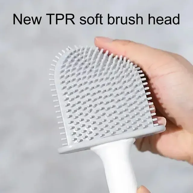 Brosse toilette silicone souple antirouille tête plate… – vue 2