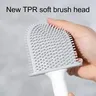 Brosse toilette silicone souple antirouille tête plate… – vue 2