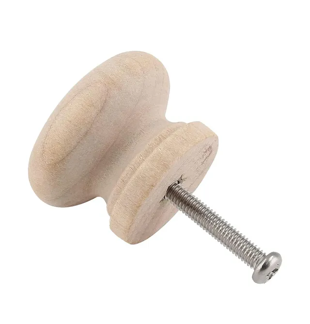 Boutons d'armoire ronds en bois 1-3/8 "(35mm) boutons de… – vue 3