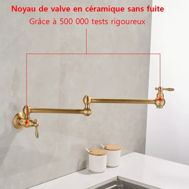 Sfacettes d'évier de cuisine en cuivre massif de luxe – vue 4