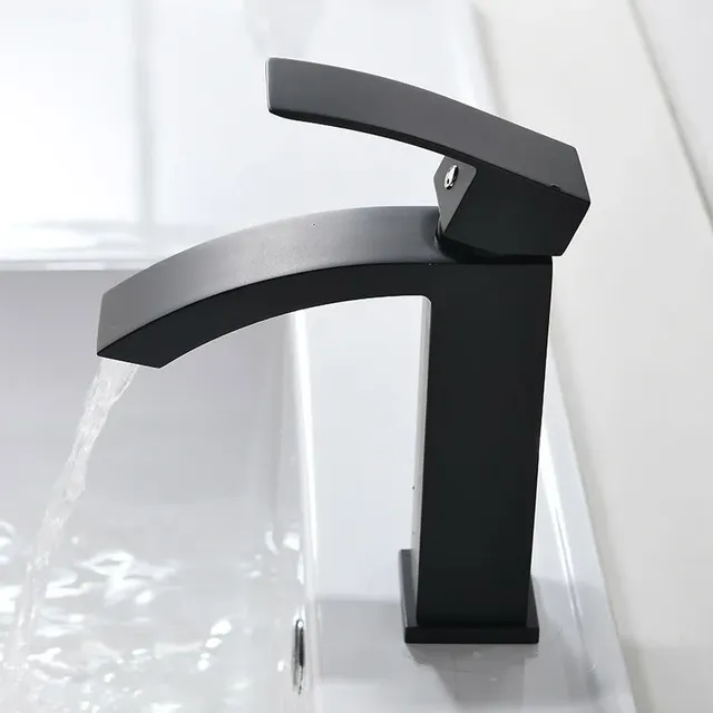 Robinet lavabo mitigeur monocommande cascade bec plat… – vue 3