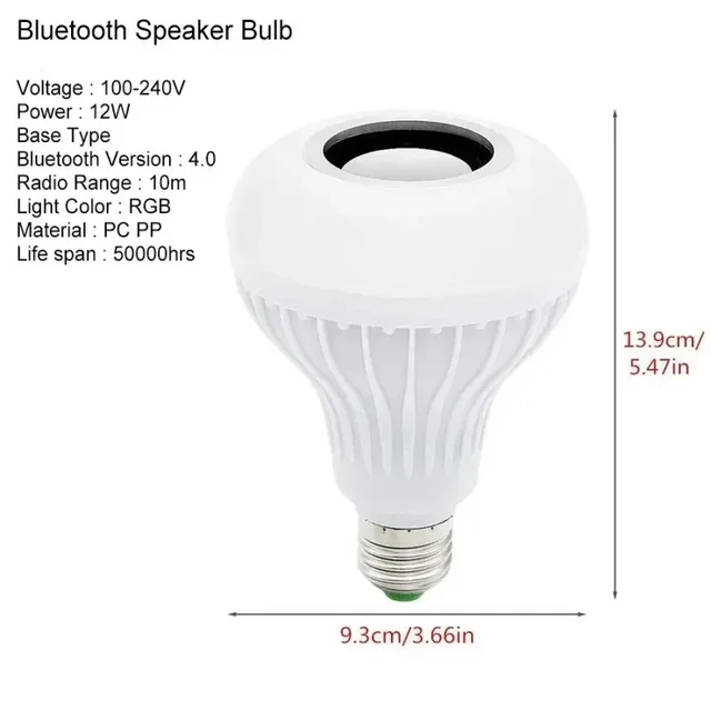 12w RGB haut-parleur ampoule Bluetooth musique LED… – vue 2