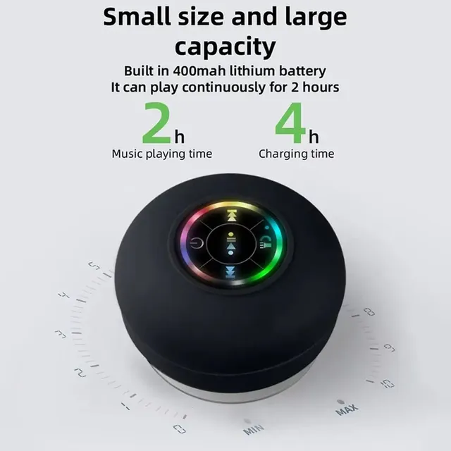 Haut-parleur Bluetooth étanche pour salle de bain – vue 4