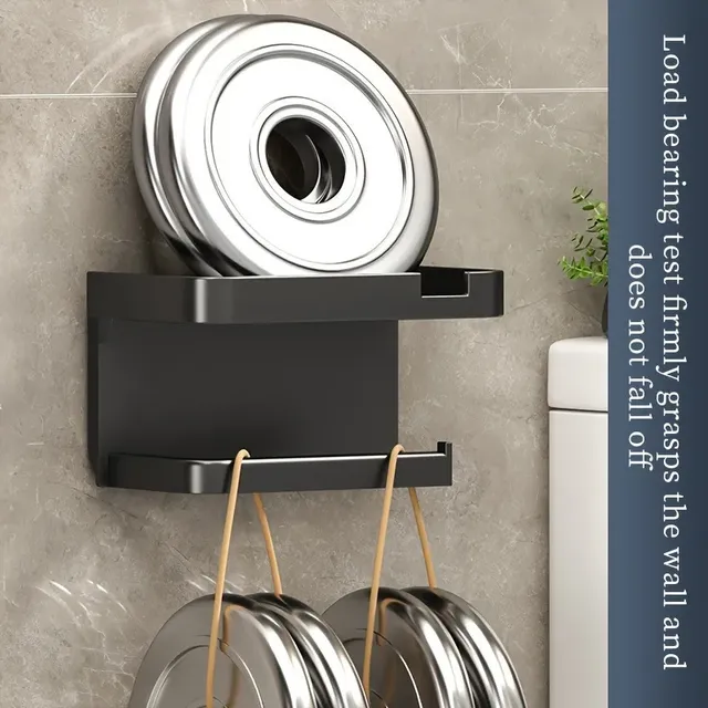 Porte papier mural plastique ABS blanc mat étagère… – vue 2