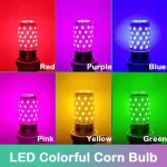 Ampoule E27 LED ampoule de maïs colorée 12W rose rouge bleu vert violet doré 7 couleurs lampe AC 220V ampoule lustre décoration