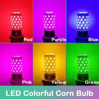 Ampoule E27 LED ampoule de maïs colorée 12W rose rouge bleu vert…