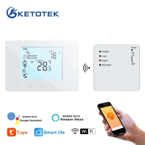 Tuya – contrôleur de température intelligent sans fil, Thermostat numérique RF, télécommande programmable pour chaudière à gaz, chauffage de l&rsquo;eau