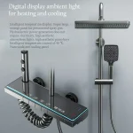 Ensemble de robinets de douche de salle de bains de luxe, affichage numérique, robinet de salle de bains intelligent, mitigeur de baignoire, ensemble complet de douche