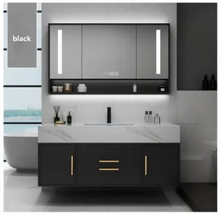 Meuble miroir moderne sdb suspendu vasque rectangulaire intégrée…
