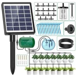 Kit d&rsquo;irrigation solaire Intelligent 6V 2W, avec batterie 1800mAh intégrée, pour plantes en pot, dispositif d&rsquo;arrosage chronométré à monter soi-même