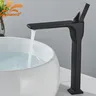 Mitigeur lavabo laiton noir mat contemporain bec cascade… – vue 2