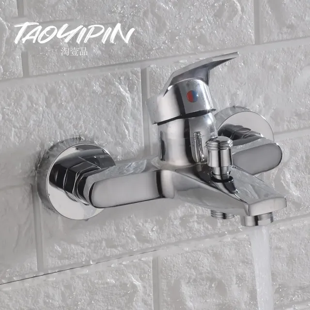 Mitigeur monocommande mural chromé bec cascade plat… – vue 3