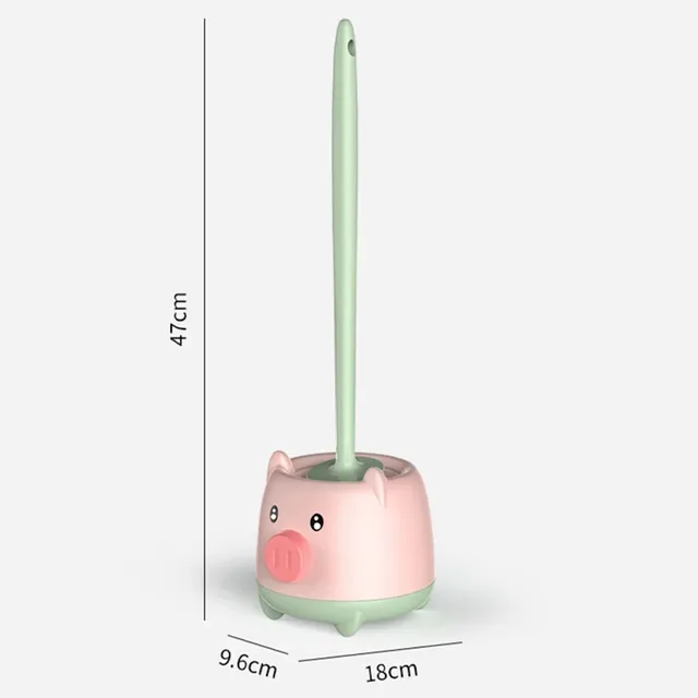 Brosse toilette compacte support mural rose vert… – vue 4