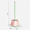 Brosse toilette compacte support mural rose vert… – vue 4