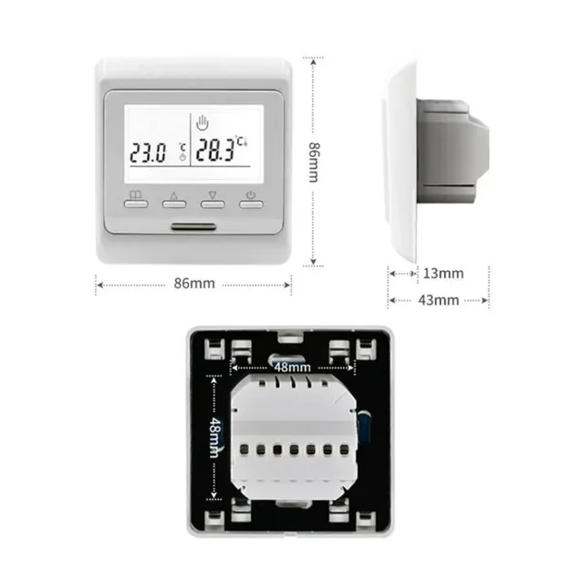 Thermostat programmable mural tactile écran LCD double… – vue 2