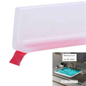 Déflecteur de barrage d&rsquo;eau de seuil de douche, auto-adhésif, protection de barrage de douche, joint inférieur pour salle de bains et cuisine, séparation sèche et humide