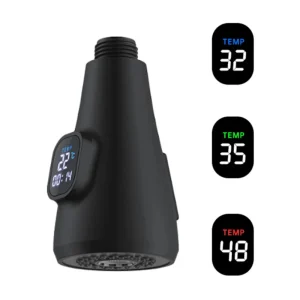 Tête de remplacement de robinet extractible de cuisine, affichage numérique, buse de capteur de température, lavabo d’évier, buse de pulvérisation extractible de cuisine Tête de remplacement de robinet extractible de cuisine, affichage numérique, buse de capteur de température, lavabo d’évier, buse de pulvérisation extractible de cuisine