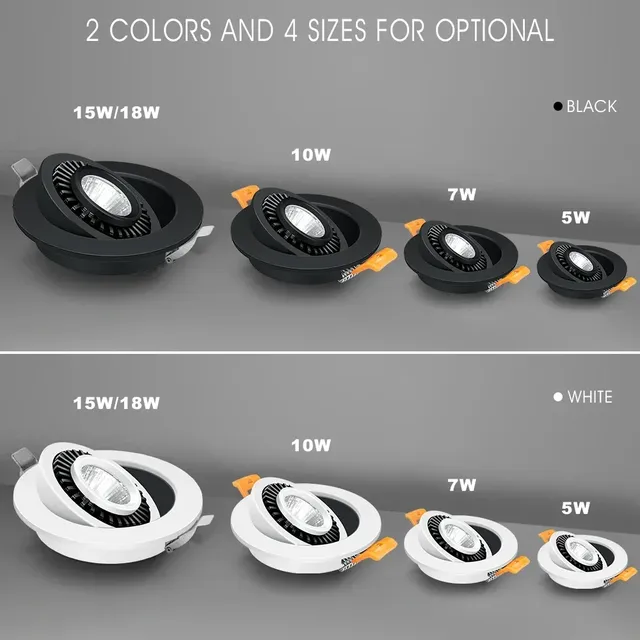 Dimmable LED Downlight 5w 7w 10w encastré plafonnier 360… – vue 4