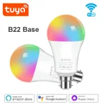 B22 Base UK TUYA Wifi ampoule intelligente lampes Bluetooth Led RGB lumière intelligente 220V Alexa Google Assisatnt commande vocale synchronisation groupe d&rsquo;application