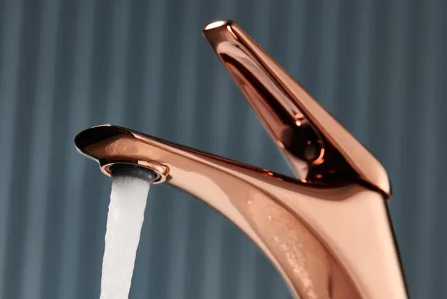 Robinets de salle de bains en or Rose brillant – vue 4