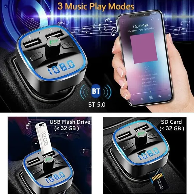 Transmetteur FM à charge rapide Bluetooth 5.0 pour… – vue 6