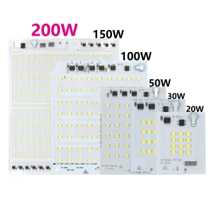 Lampe à LED 220v 2835 smd, entrée de lumière intelligente IC, 10W 20W 30W 50W 100W 150W 200W pour projecteur extérieur, matrice blanche froide