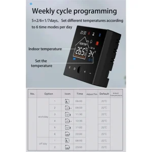 Thermostat de four mural à gaz sans fil, télécommande de température Wifi pour maison intelligente A36T-Tuya, chauffage par le sol Programmable Thermostat de four mural à gaz sans fil, télécommande de température Wifi pour maison intelligente A36T-Tuya, chauffage par le sol Programmable