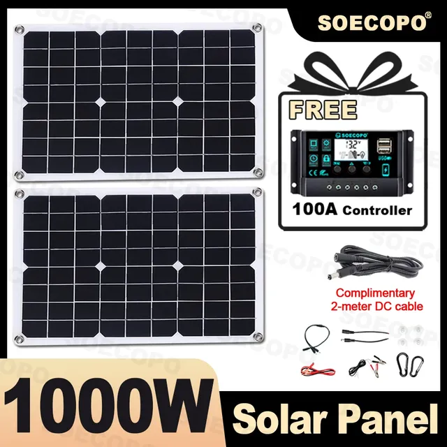 Kit de panneaux solaires portables SOECOPO 1000W…