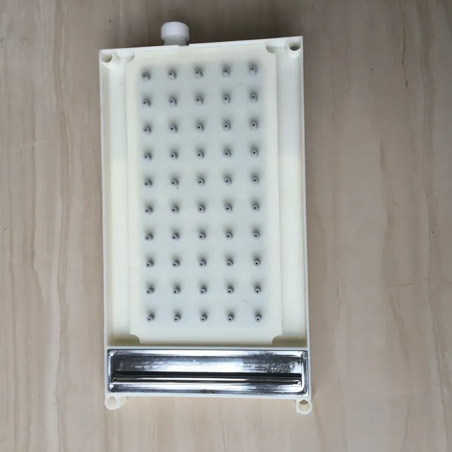 Pommeau douche rectangulaire plastique ivoire mat pluie… – vue 4