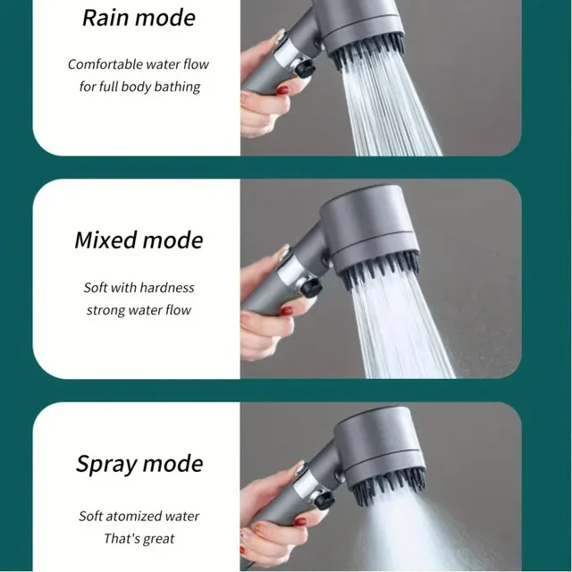 Pommeau de douche à pression à 3 vitesses avec filtre – vue 4