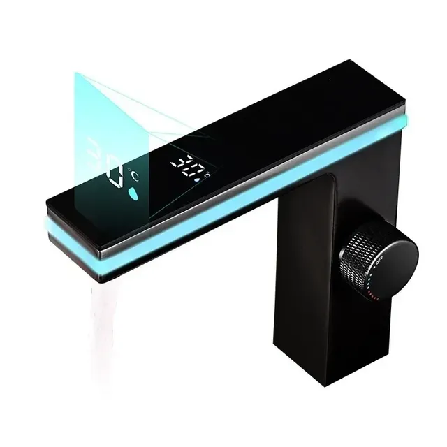 Robinet mitigeur de lavabo noir avec capteur – vue 7