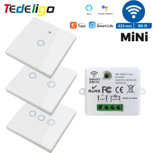 Interrupteur intelligent WiFi et RF, télécommande sans fil, Module de synchronisation Tuya, relais 1CH 110V 220V 10A pour Alexa,Google Home Interrupteur intelligent WiFi et RF, télécommande sans fil, Module de synchronisation Tuya, relais 1CH 110V 220V 10A pour Alexa,Google Home