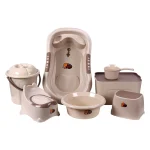 Ensemble de baignoire pour bébé avec tabouret, baignoire pour nouveau-né, antidérapant, ensemble de bain complet, bassin de bain pour bébé, baignoire durable, baignoire pour bébé en plastique