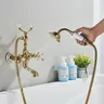 Robinet mitigeur de baignoire noir doré de luxe – vue 3