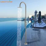 Colonne de douche extérieure, jardin plage, étanche, grande buse, piscine sur pied, eau chaude et froide, ensemble de douche à pluie