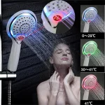 Pommeau de douche LED, affichage numérique, 3 couleurs, température contrôlée, décoloration, alimenté par l&rsquo;eau, accessoires de quincaillerie de salle de bains