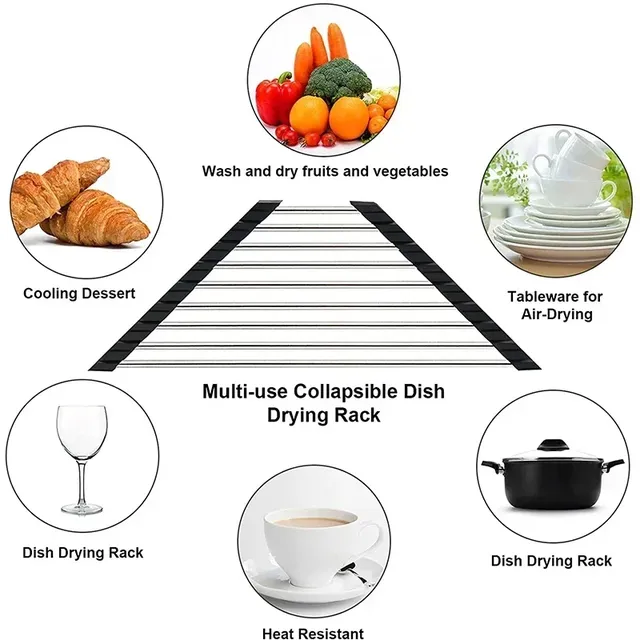 Égouttoir triangulaire pliable évier cuisine surélevé… – vue 4