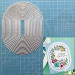 Moule de découpe à cadre de fond ovale pour la fabrication de cartes découpées en papier, de scrapbooking, d&rsquo;albums de cartes DIY et d&rsquo;artisanat décoratif.