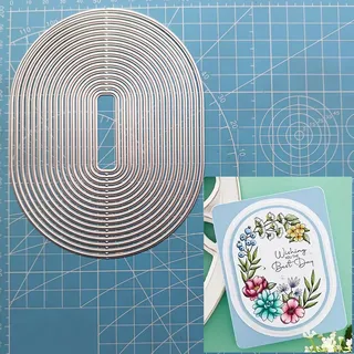 Moule de découpe à cadre de fond ovale pour la fabrication de cartes…