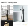 Robinet de baignoire de sol carré noir de luxe – vue 4