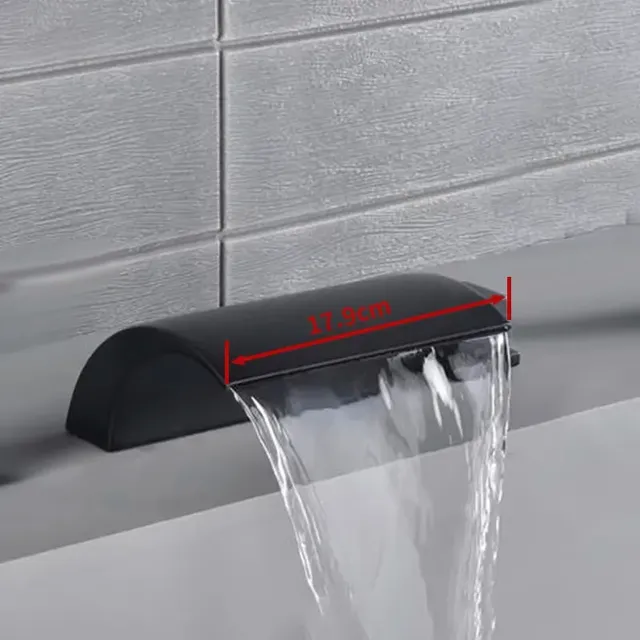 Bec de cascade de baignoire de couleur or/noir mat – vue 6