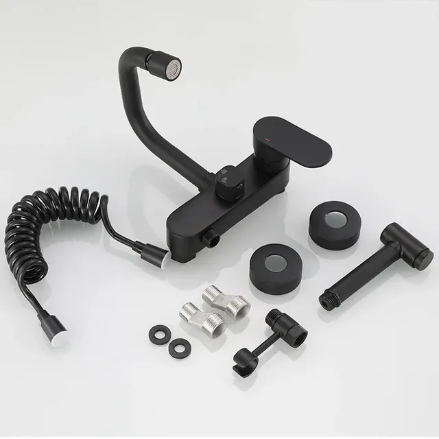 HOBathtub en laiton noir avec pommeau de douche – vue 7
