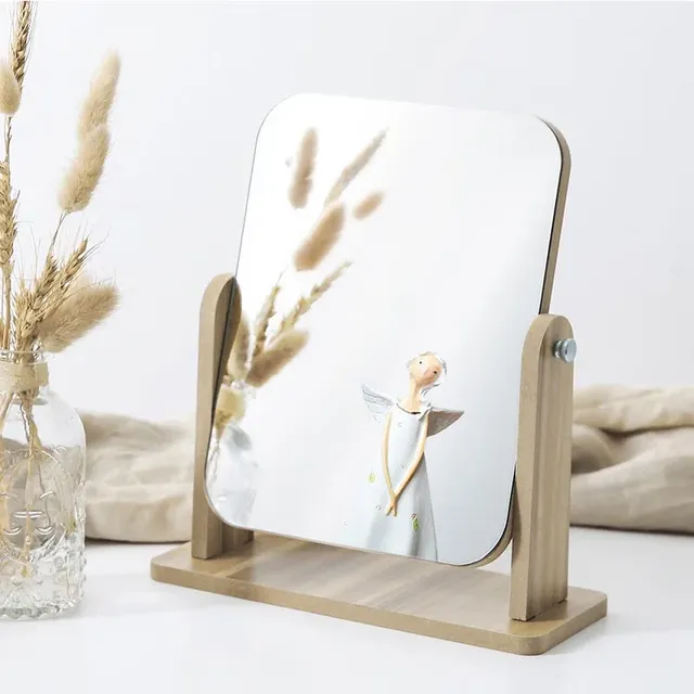 Miroir maquillage table socle bois clair panneau…