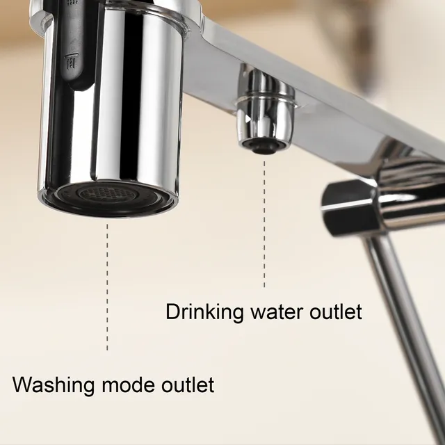 Robinet de cuisine moderne en laiton chromé avec… – vue 6